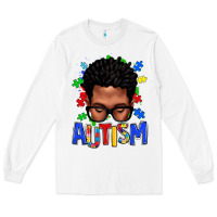 White autism afro man Long Sleeve Tee - texasbilliewilder
