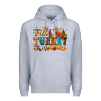 Heather Grey Talk turkey to me Premium Hoodie - NancyCooperArtShop