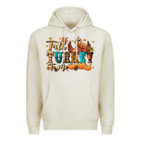 Oatmeal Heather Talk turkey to me Premium Hoodie - NancyCooperArtShop