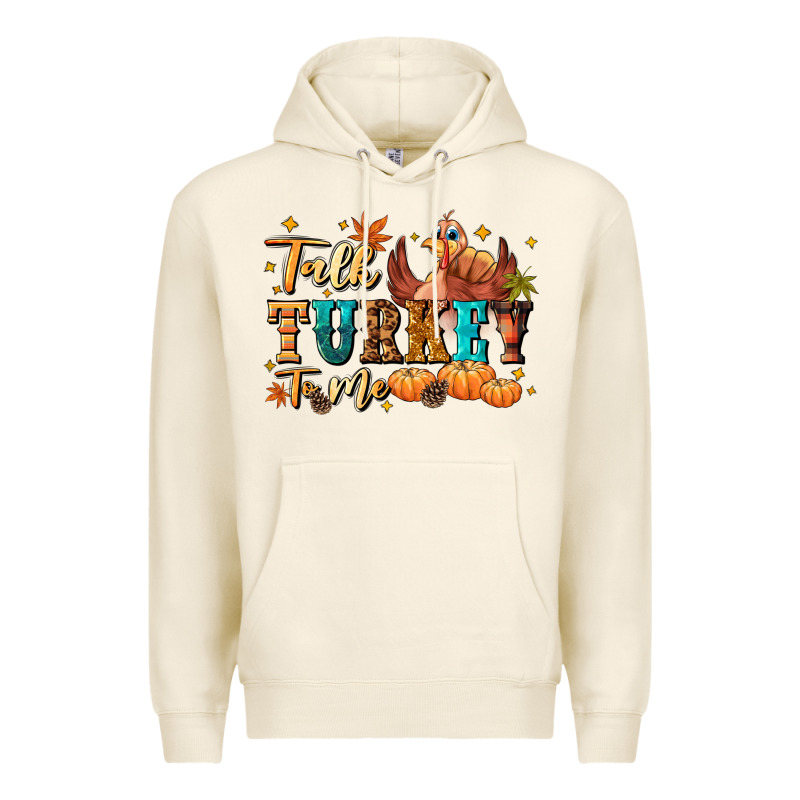 Talk Turkey To Me Premium Hoodie by NancyCooperArtShop | Teevron