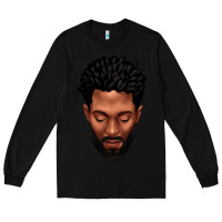 Black bearded black man portrait Long Sleeve Tee - texasbilliewilder