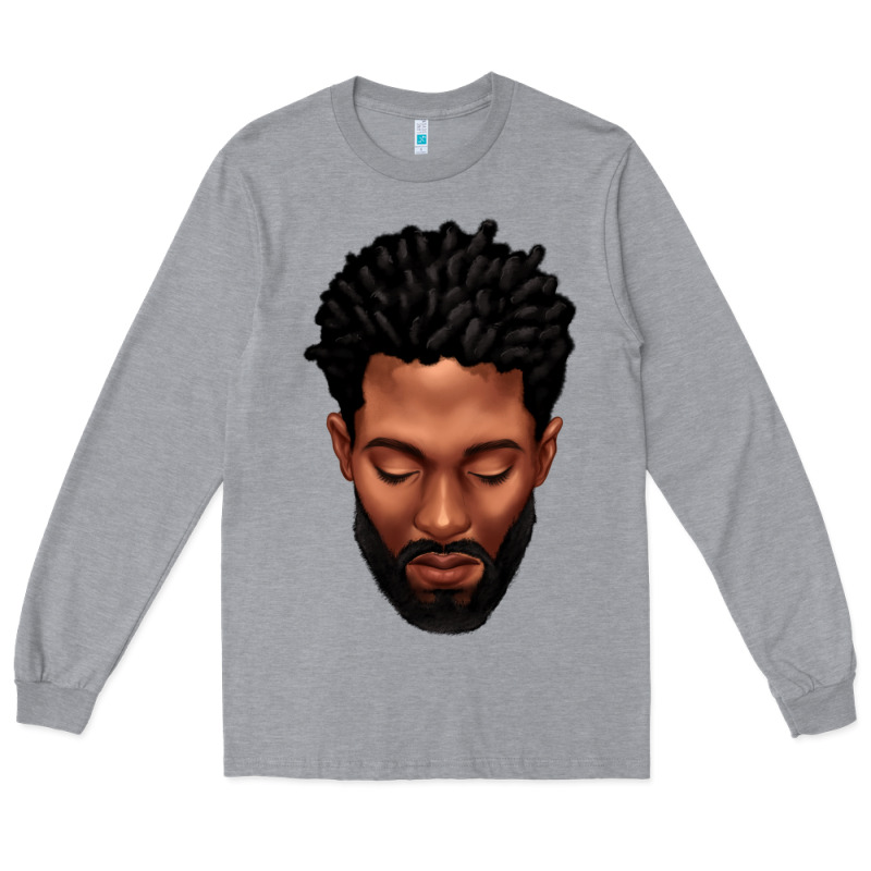 Bearded Black Man Portrait Long Sleeve Tee by texasbilliewilder | Teevron