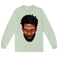 Matcha bearded black man portrait Long Sleeve Tee - texasbilliewilder