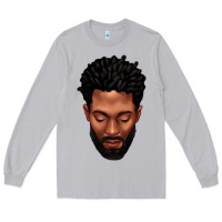 Moon Dust bearded black man portrait Long Sleeve Tee - texasbilliewilder