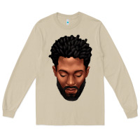 Mushroom bearded black man portrait Long Sleeve Tee - texasbilliewilder