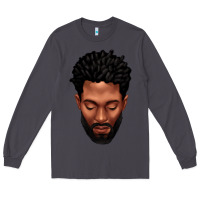 Smoke bearded black man portrait Long Sleeve Tee - texasbilliewilder