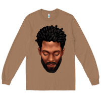 Toasted Coconut bearded black man portrait Long Sleeve Tee - texasbilliewilder