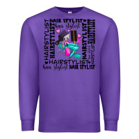 Purple hair stylist elementary Premium Sweatshirt - AdoDesignShop