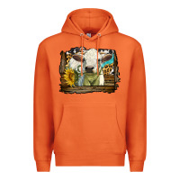 Carrot charolais heifer with western background Premium Hoodie - LillyAllenDesigns