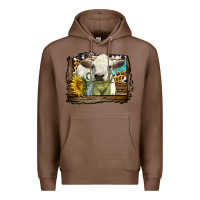 Chestnut charolais heifer with western background Premium Hoodie - LillyAllenDesigns