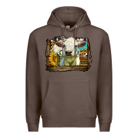 Coffee charolais heifer with western background Premium Hoodie - LillyAllenDesigns