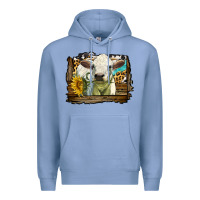 Charolais Heifer With Western Background Premium Hoodie | Teevron