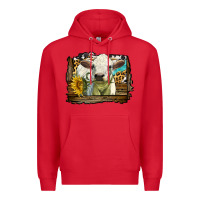 Red charolais heifer with western background Premium Hoodie - LillyAllenDesigns