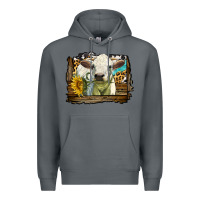 Rock charolais heifer with western background Premium Hoodie - LillyAllenDesigns