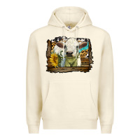 Sandshell charolais heifer with western background Premium Hoodie - LillyAllenDesigns