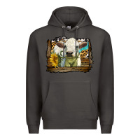 Smoke charolais heifer with western background Premium Hoodie - LillyAllenDesigns
