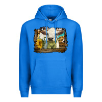 True Royal charolais heifer with western background Premium Hoodie - LillyAllenDesigns