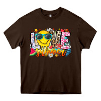 Chocolate Brown Love Summer Heavy Core Tee - CowhideDigitalArt