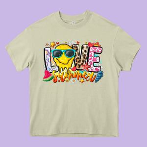 Love Summer Heavy Core Tee Designed By Cowhidedigitalart