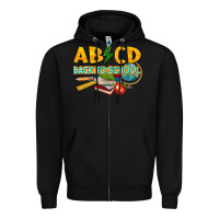 Black abcd back to school Zipper Hoodie - texasbilliewilder