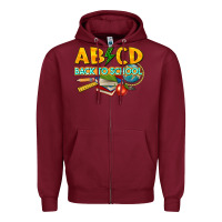 Burgundy abcd back to school Zipper Hoodie - texasbilliewilder