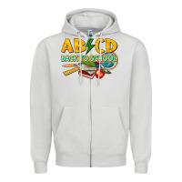 Dove Grey abcd back to school Zipper Hoodie - texasbilliewilder