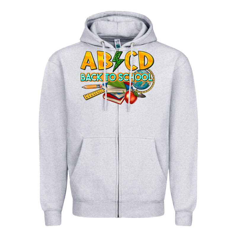 Abcd Back To School Zipper Hoodie by texasbilliewilder | Teevron
