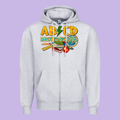 Abcd Back To School Zipper Hoodie Designed By Texasbilliewilder
