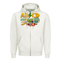Oatmeal Heather abcd back to school Zipper Hoodie - texasbilliewilder
