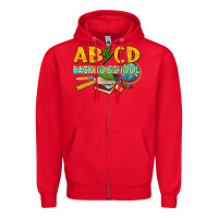 Red abcd back to school Zipper Hoodie - texasbilliewilder