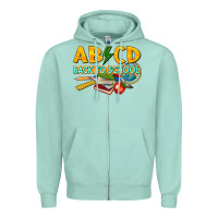Seafoam abcd back to school Zipper Hoodie - texasbilliewilder