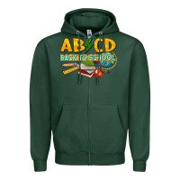 Sports Green abcd back to school Zipper Hoodie - texasbilliewilder
