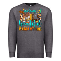 Charcoal Heather making nails beautiful is kinda my thing Premium Sweatshirt - AdoDesignShop