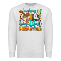 Oatmeal Heather making nails beautiful is kinda my thing Premium Sweatshirt - AdoDesignShop