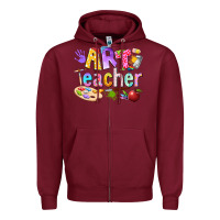Burgundy art teacher Zipper Hoodie - texasbilliewilder