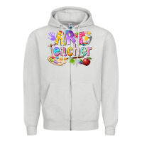 Dove Grey art teacher Zipper Hoodie - texasbilliewilder