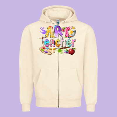 Art Teacher Zipper Hoodie Designed By Texasbilliewilder