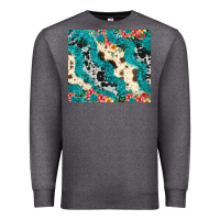 Charcoal Heather turquoise glitter cowhide Premium Sweatshirt - JahusDesignShop