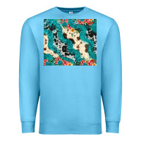 Ocean Blue turquoise glitter cowhide Premium Sweatshirt - JahusDesignShop