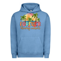 Pigment Pebble Blue forever chasing sunsets Urban Hoodie - MaliasSmallBusiness