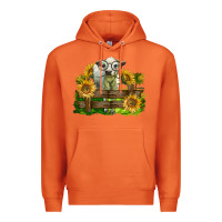 Carrot charolais heifer with sunflowers Premium Hoodie - LillyAllenDesigns
