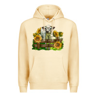 Charolais Heifer With Sunflowers Premium Hoodie | Teevron