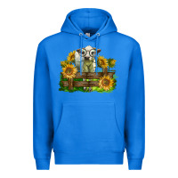 True Royal charolais heifer with sunflowers Premium Hoodie - LillyAllenDesigns