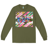 Army Green pink stitch  christmas Long Sleeve Tee - AdoDesignShop