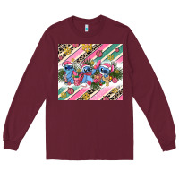 Burgundy pink stitch  christmas Long Sleeve Tee - AdoDesignShop