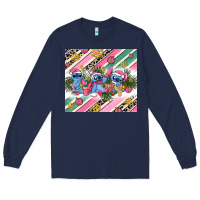 Navy pink stitch  christmas Long Sleeve Tee - AdoDesignShop
