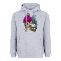 Heather Grey winter skeleton skull Heavyweight Hoodie - FaDigitalArtStudio