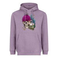 Lavender winter skeleton skull Heavyweight Hoodie - FaDigitalArtStudio
