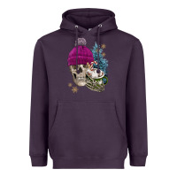 Plum winter skeleton skull Heavyweight Hoodie - FaDigitalArtStudio