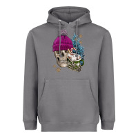 Storm winter skeleton skull Heavyweight Hoodie - FaDigitalArtStudio